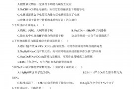 广东省汕头市实验学校2022-2023学年度第一学期期中质量检测高一化学试题(含答案)