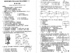 重庆市南开中学2019年秋九年级上学期物理期中试题卷