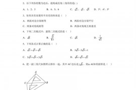 广东省中山市中山纪念中学2022-2023学年八年级下学期期中数学试卷