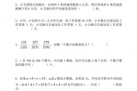 2019最新全国数学竞赛小学五年级决赛集训真题