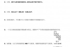 2017年育苗杯数学竞赛初赛模拟试题