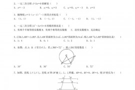 2022-2023学年东莞市东莞中学初三数学上学期中考试卷