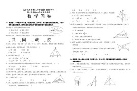 新疆乌鲁木齐市第八中学2021-2022学年第一学期初二年级期中考试数学问卷