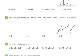 2020~2021学年北京海淀区中国人民大学附属中学初二下学期期中数学试卷