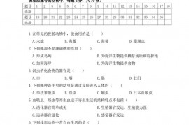 海南省文昌中学第一学期八年级生物（上册）第一次限时训练