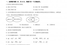 沈阳二中2022—2023学年度上学期期末考试高一(25届)化学试题