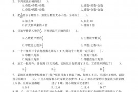 绵阳东辰国际学校招生入学数学真卷(三)