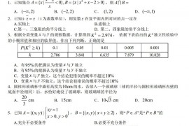 2022届南昌市高三第一次模拟测试理科试卷