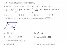 人教版七年级下册数学期中考试试题及答案