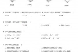 2015-2016学年北京海淀区清华大学附属中学高一上学期期中化学试卷