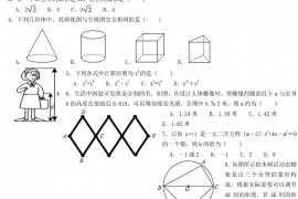 2020年甘肃省临夏州中考数学试题及参考答案