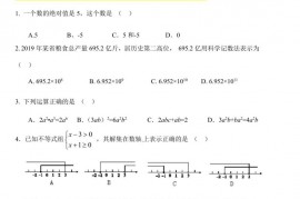 北京市首师大附中2019-2020学年第二学期初三数学综合练习（一）