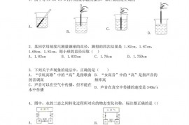 广西南宁市外国语学校2020~2021学年八年级（上）期中段考物理试题