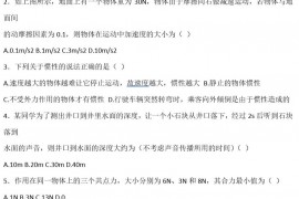 2021-2022学年高一物理必修一期末试卷及答案