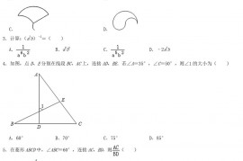 2021年陕西商洛中考数学真题及答案