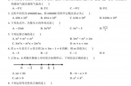 2021-2022学年江苏省南通市崇川区南通市启秀中学七上期中数学试卷