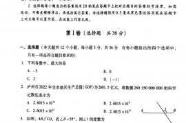 2023年四川省泸州市中考数学真题