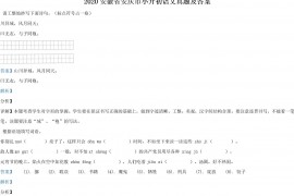 2020安徽省安庆市小升初语文真题及答案