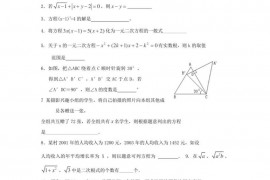 青海湟川中学第二分校2019届九年级上学期期中考试数学试卷