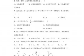 广东省广州市广州大学附中2019-2020学年九年级上学期10月月考数学试题